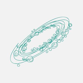 Abstract dynamic swirling lines and circles creating a sense of motion and energy in a minimalist design vector