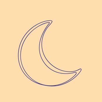 Minimalist Outline of a Crescent Moon on a Soft with Elegant Line Art Design vector