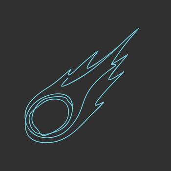 Bright blue stylized meteor streaking across a dark with dynamic lines and a glowing trail effect vector