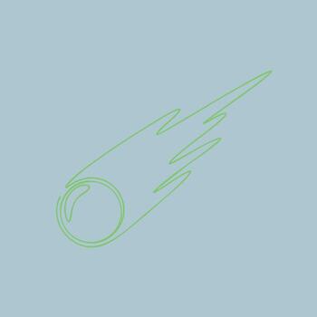 Meteor streaking across a clear sky with a glowing tail and trailing light, capturing a dynamic moment of a celestial event vector