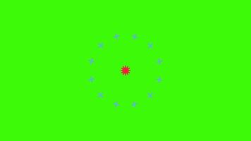 rotating plus signs and central burst on Green Screen Dynamic geometric animation. colorful crosses in circular pattern red, blue, and white crosses forming concentric rings. cross explosion video
