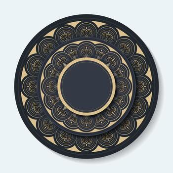 Ornate Decorative Circle Frame Design Template with Pattern Background vector