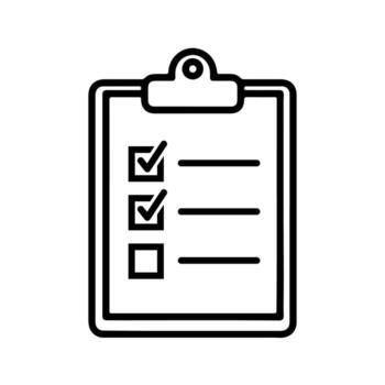 Lista de Verificación con dos artículos comprobado en portapapeles icono vector