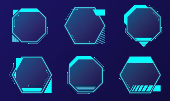 Futuristic Interface Grid with Dynamic Shapes vector