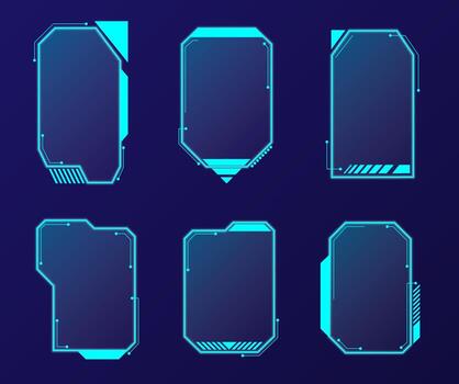 digital ui componentes con futurista estético vector