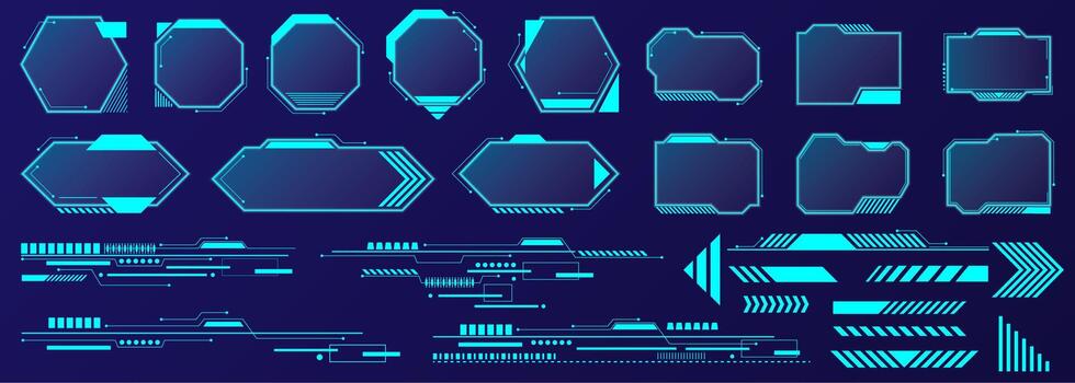 creativo surtido de ui elementos presentando divisores y títulos para moderno interfaz diseño vector