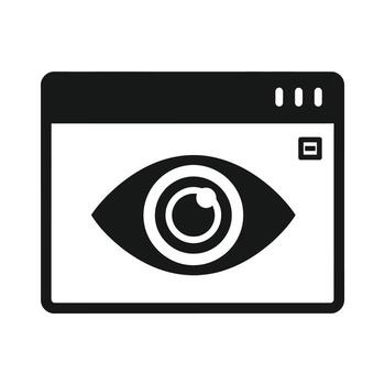 web navegador ventana con ojo icono digital vigilancia concepto vector