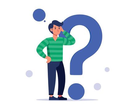 Man thinking with question mark isolated on white background represents confusion vector