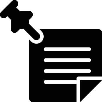 tarea, asignación glifo sólido icono vector