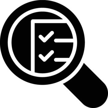 tarea análisis, tareas, asignación glifo sólido icono vector