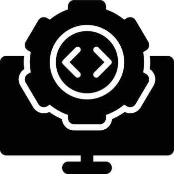 software ingeniería, programación, Ingenieria glifo sólido icono vector