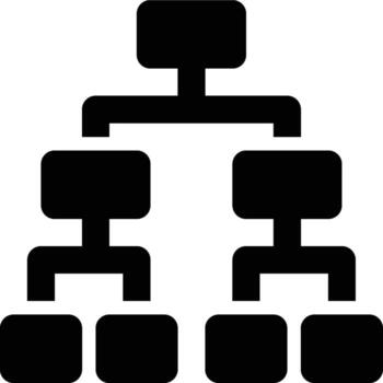 wbs, trabajo Descompostura estructura glifo sólido icono vector