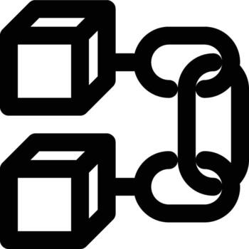 Blockchain, Crypto, Distributed Ledger Outline Icon vector
