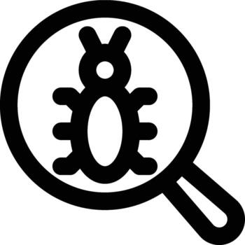 depurar, depuración, error contorno icono vector