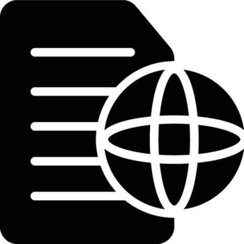 grande datos, datos, datos mundo glifo sólido icono vector