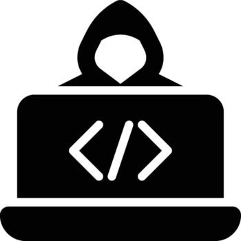 programador, pirata informático, descifrador glifo sólido icono vector