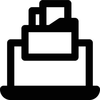 Repository, Files, Folder Outline Icon vector