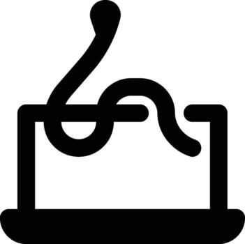 computadora gusano, virus, malware contorno icono vector