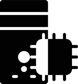 CPU, Processor, Central Processing Unit Glyph Solid Icon vector