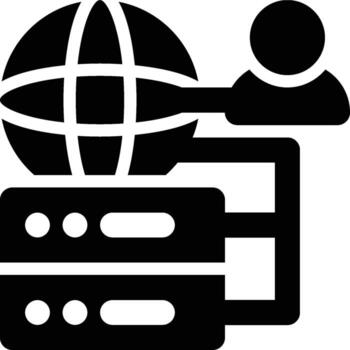 DNS, Domain Name System, Website Glyph Solid Icon vector