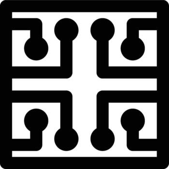 Chip, Microchip, Processor Outline Icon vector