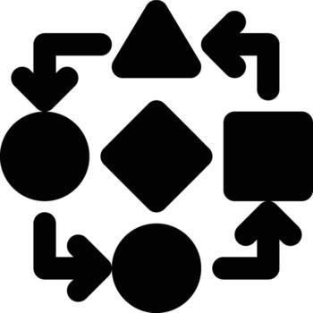 dsdm, dinámica sistema, desarrollo método glifo sólido icono vector