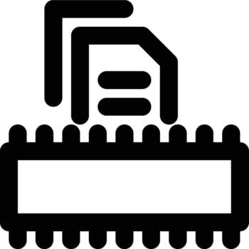 Cache, File, Memory Outline Icon vector