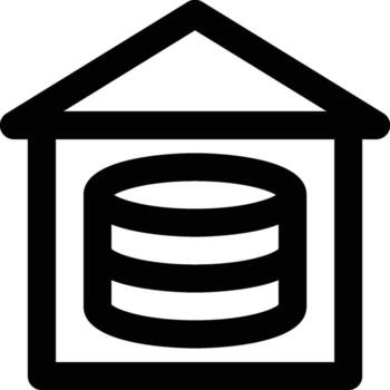 Data Warehouse, Database, Data Source Outline Icon vector
