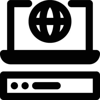 web alojamiento, sitio web, hospedaje contorno icono vector