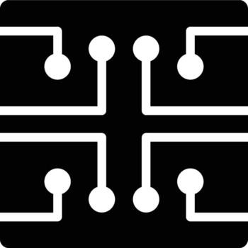 Chip, Microchip, Processor Glyph Solid Icon vector