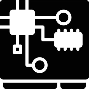 incrustado sistema, integrado sistema, computadora glifo sólido icono vector