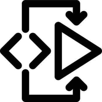 códec, programa, programación contorno icono vector