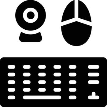 Input Devices, Keyboard, Mouse Glyph Solid Icon vector