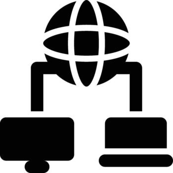 web servicios, Internet, nube servicios glifo sólido icono vector