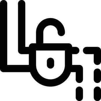 Decode, Codes, Unlock Outline Icon vector