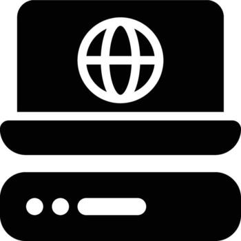 web alojamiento, sitio web, hospedaje glifo sólido icono vector