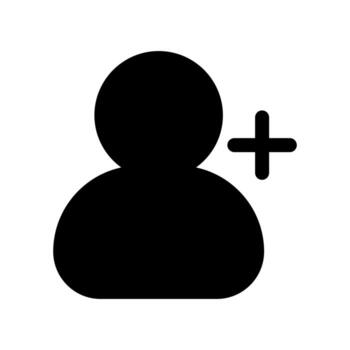 Add New User Solid Symbol vector