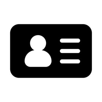 Identification Card Solid Icon Design vector