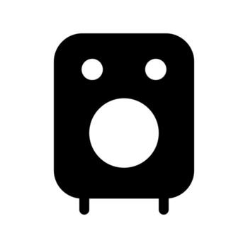 A solid icon of a large sound speaker or audio output device. vector