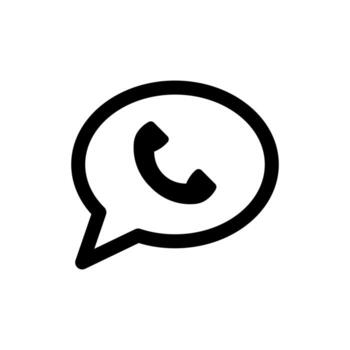 A linear graphic depicting a phone handset overlaid with a message bubble for mobile chat. vector