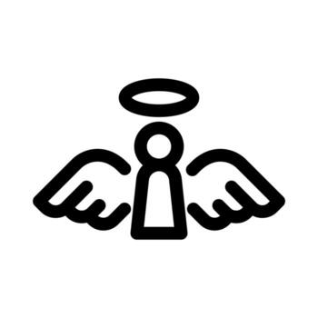 A line-style icon of a small mythical being, often associated with magic and wishes. vector