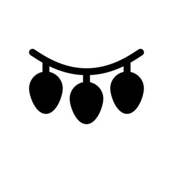 un sólido estilo icono de un cuerda de pequeño decorativo luces. vector