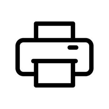 A linear graphic of an office printer or output device. vector