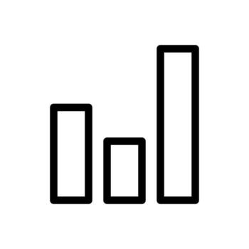 un limpiar línea dibujo de un bar gráfico usado para estadístico datos comparación. vector