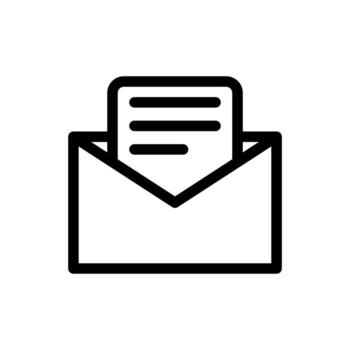 A simple outline icon of an envelope for email or physical Mail correspondence. vector