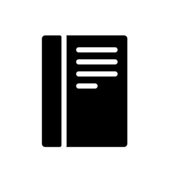 A solid icon of a Notebook or pad for essential manual note taking and ideas. vector