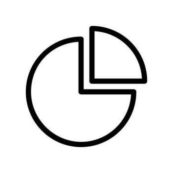 A second simple line version of a pie chart ideal for financial reports. vector