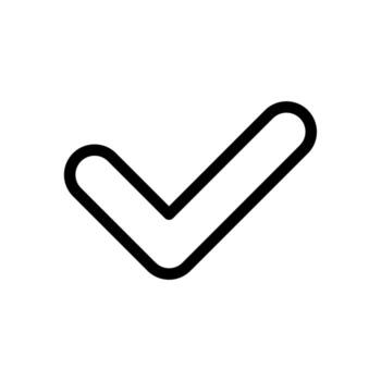 A clean line Checkmark icon symbolizing approval completion or validation. vector