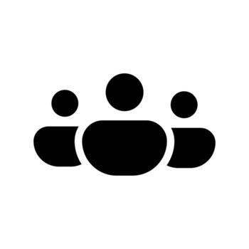 A filled icon representing multiple users or a professional Group of people. vector