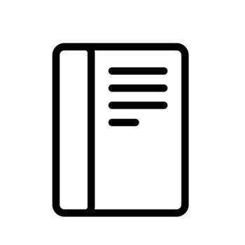 An outline icon of a Notebook or pad for manual note taking and ideas. vector